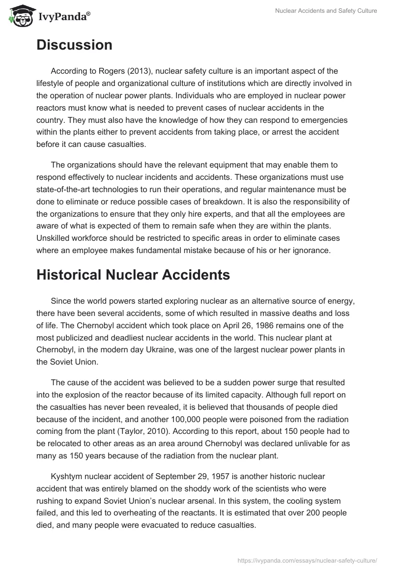 Nuclear Accidents and Safety Culture. Page 2