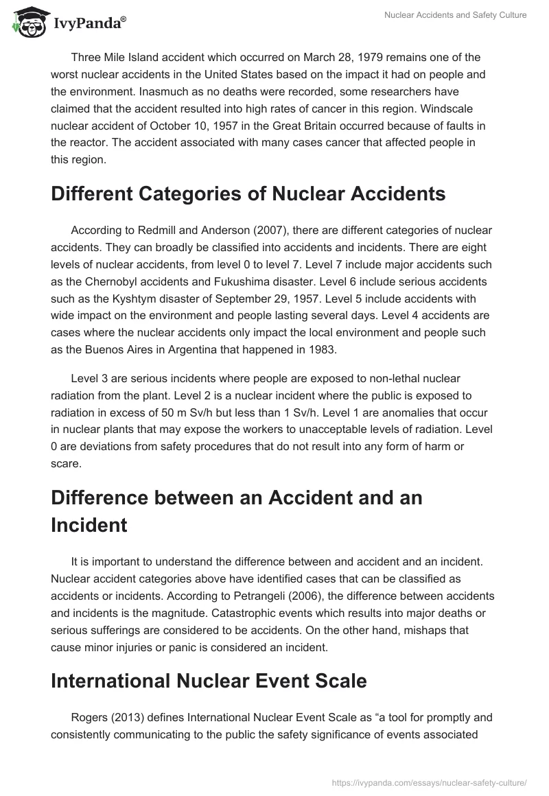 Nuclear Accidents and Safety Culture. Page 3