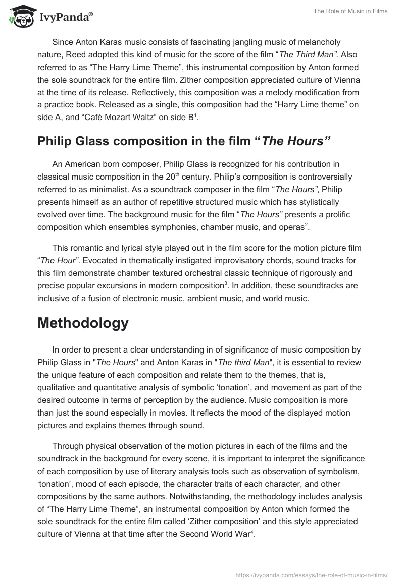 The Role of Music in Films. Page 2