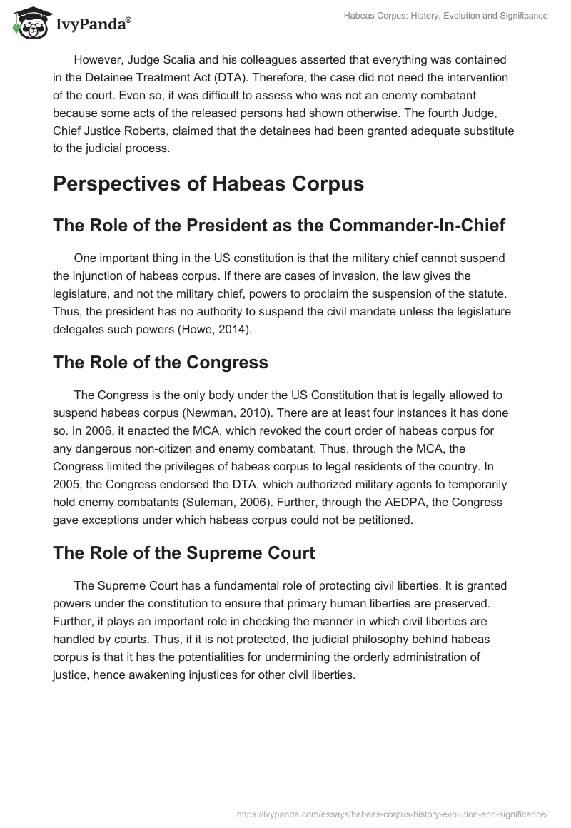 Habeas Corpus: History, Evolution and Significance. Page 4