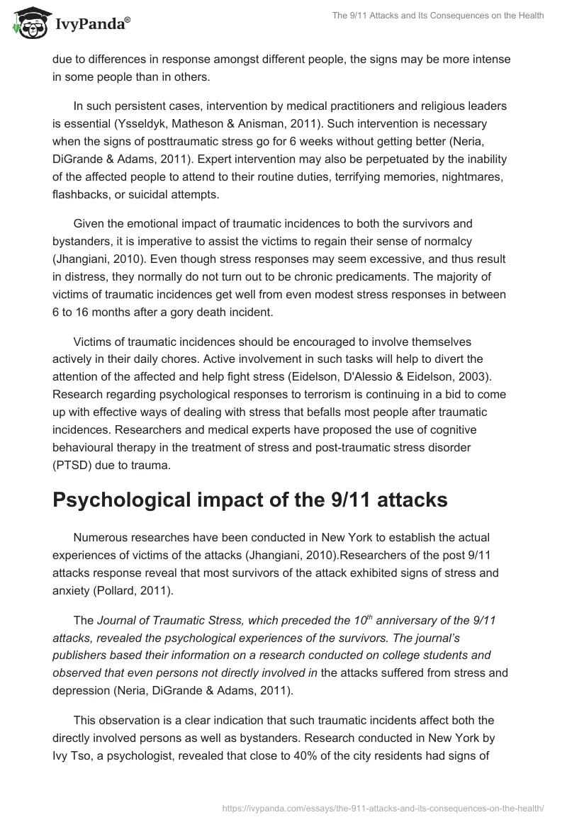 The 9/11 Attacks and Its Consequences on the Health. Page 3