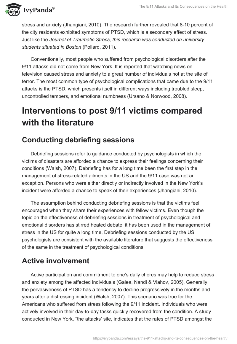 The 9/11 Attacks and Its Consequences on the Health. Page 4