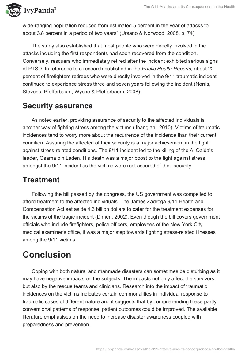 The 9/11 Attacks and Its Consequences on the Health. Page 5