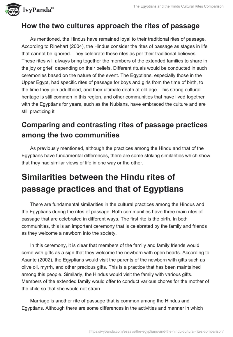 The Egyptians and the Hindu Cultural Rites Comparison. Page 2