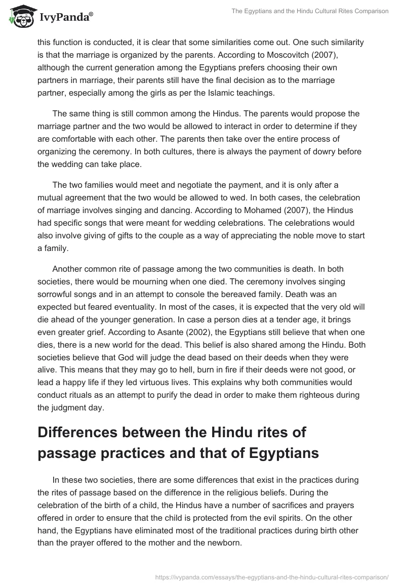 The Egyptians and the Hindu Cultural Rites Comparison. Page 3