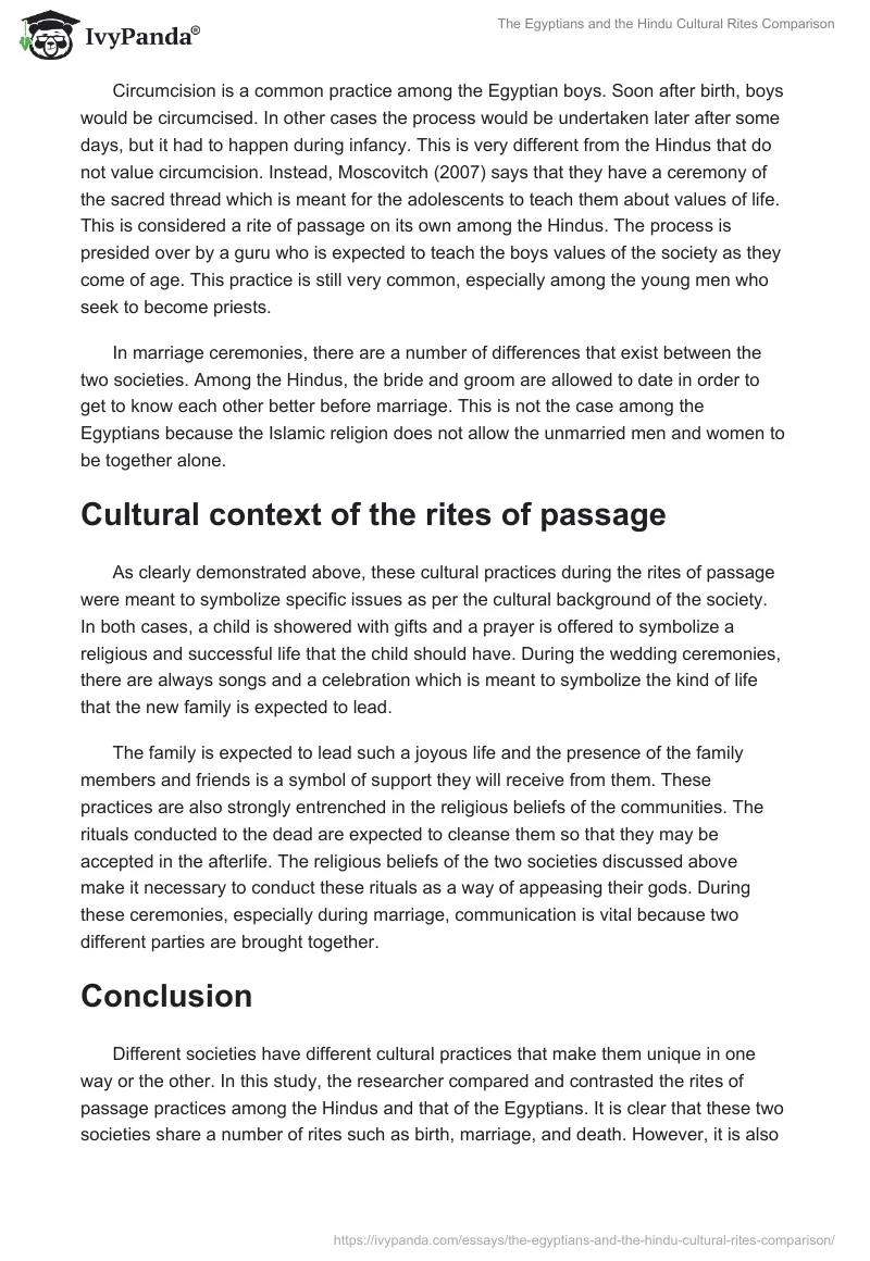 The Egyptians and the Hindu Cultural Rites Comparison. Page 4