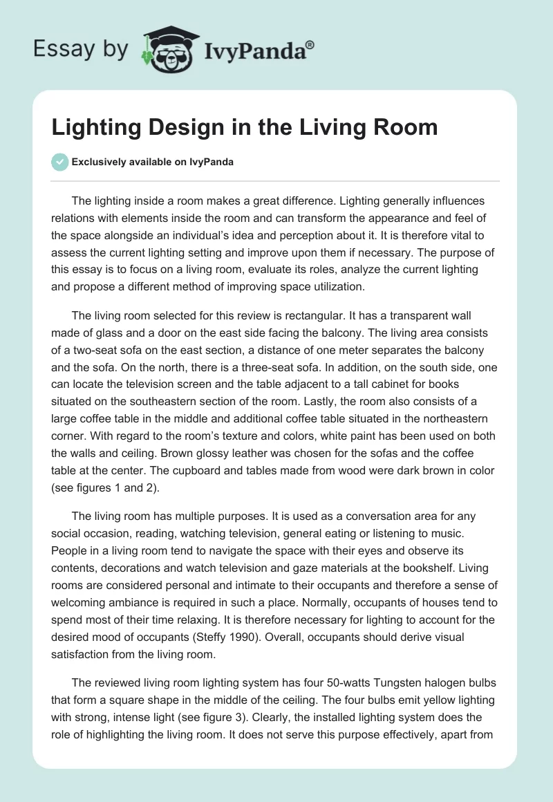 Lighting Design in the Living Room. Page 1