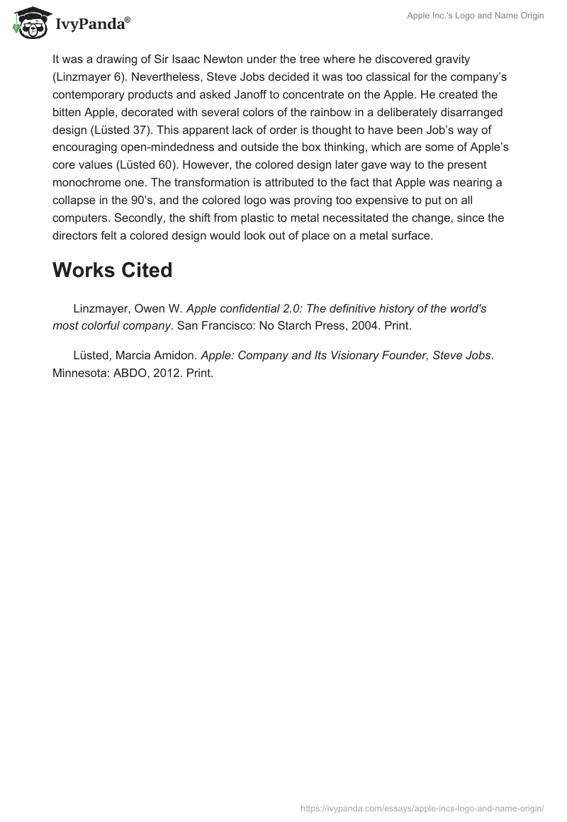 Apple Inc.'s Logo and Name Origin. Page 2