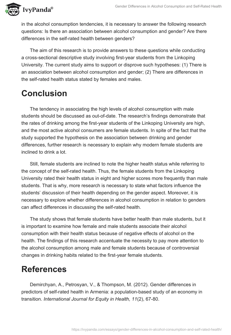 Gender Differences in Alcohol Consumption and Self-Rated Health. Page 2