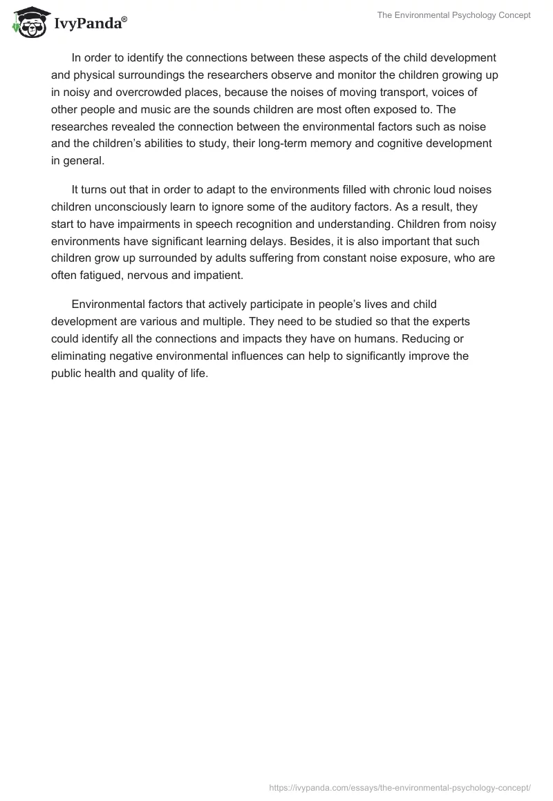 The Environmental Psychology Concept. Page 2