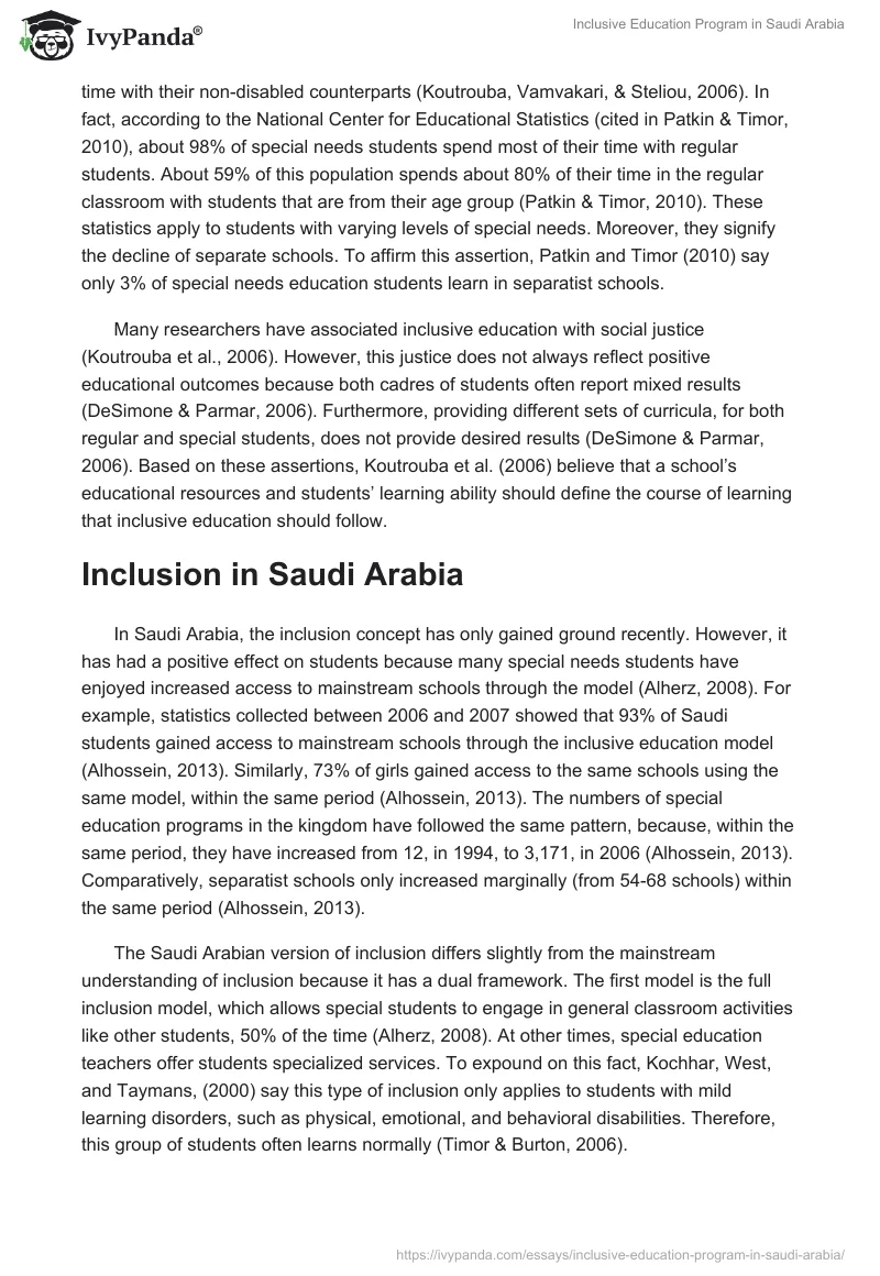 Inclusive Education Program in Saudi Arabia. Page 3