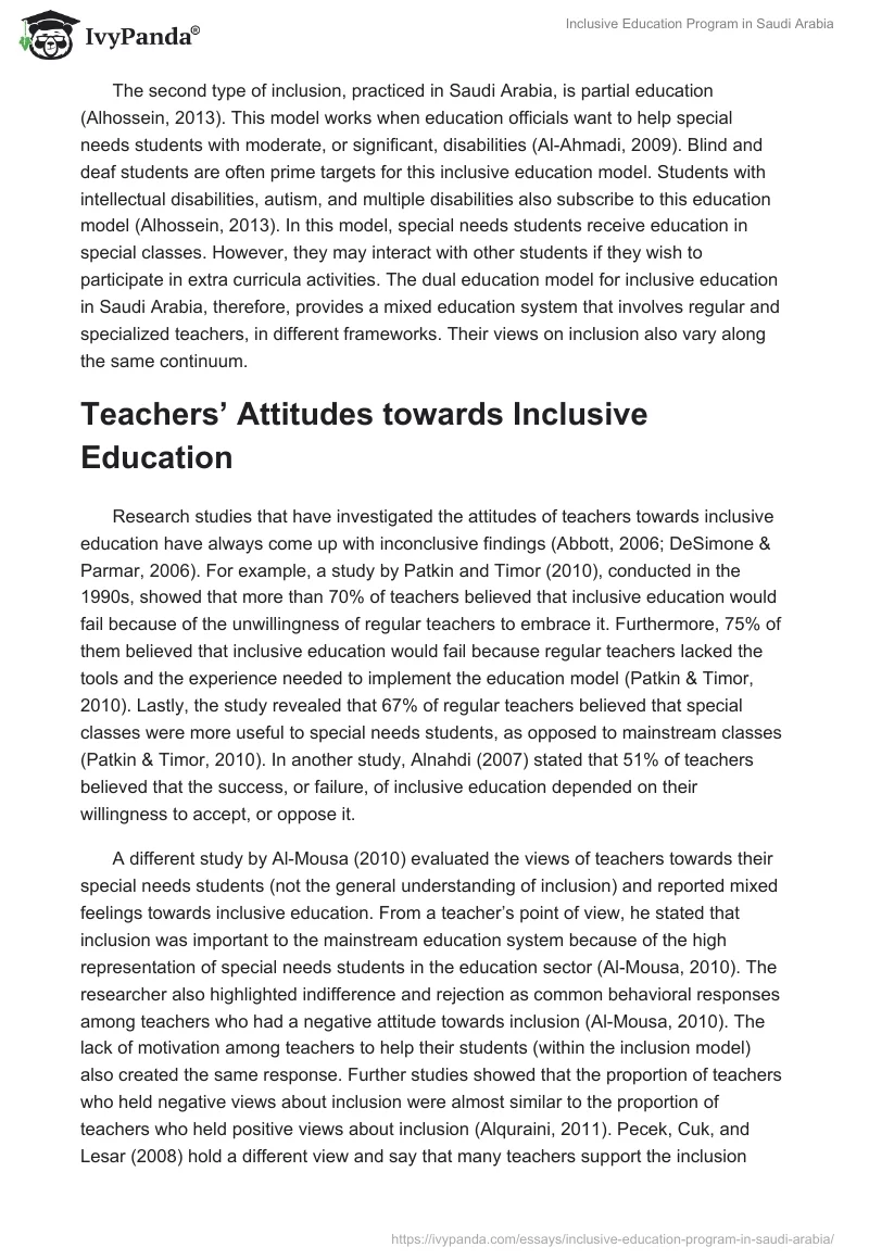 Inclusive Education Program in Saudi Arabia. Page 4