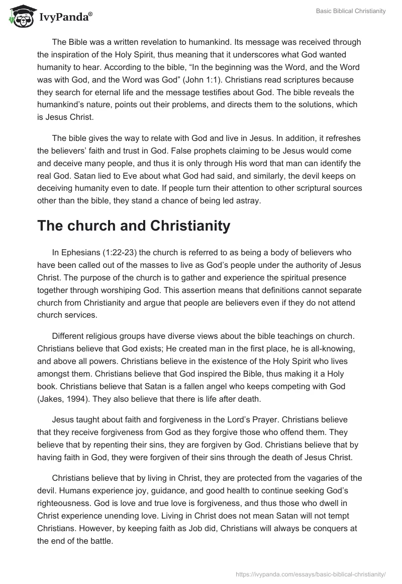 an essay about christianity