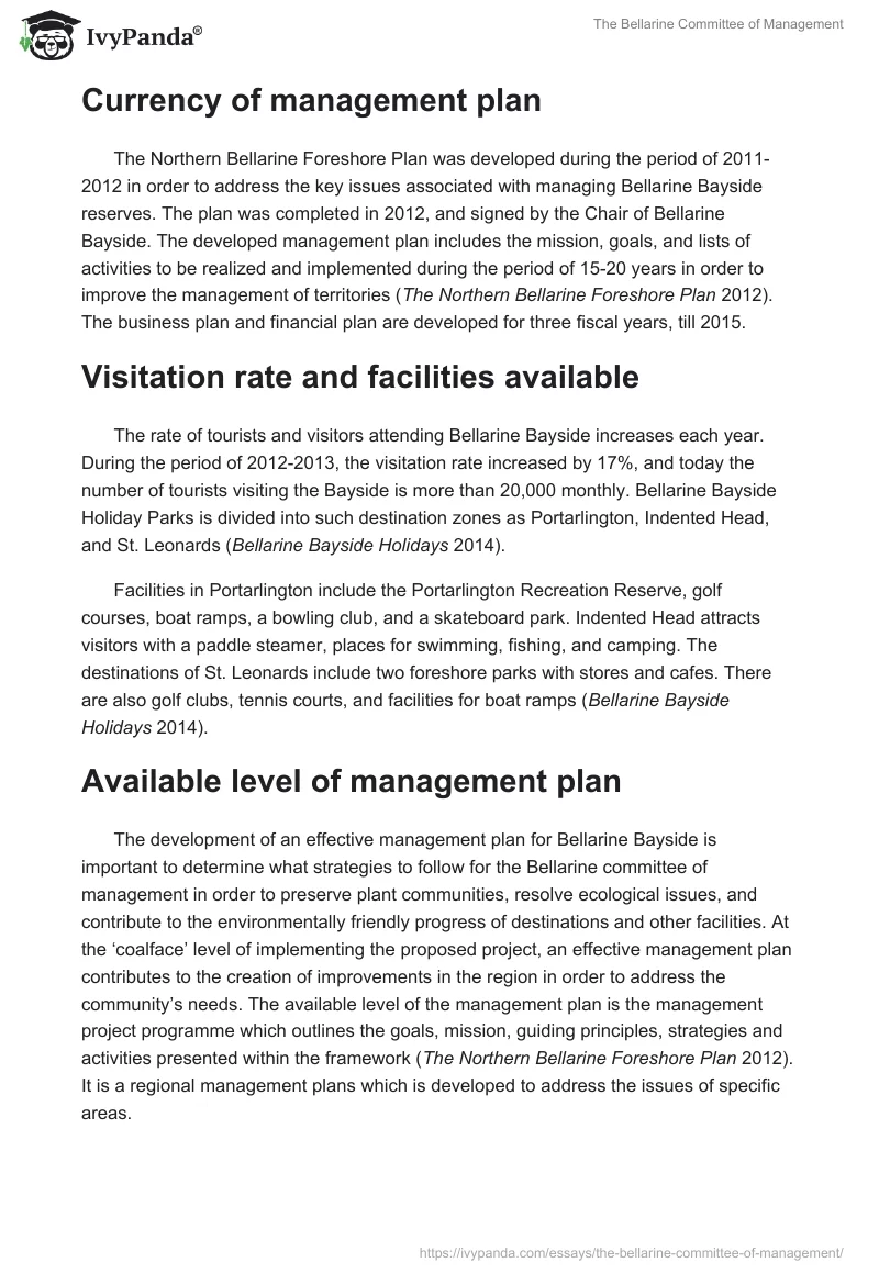 The Bellarine Committee of Management. Page 2