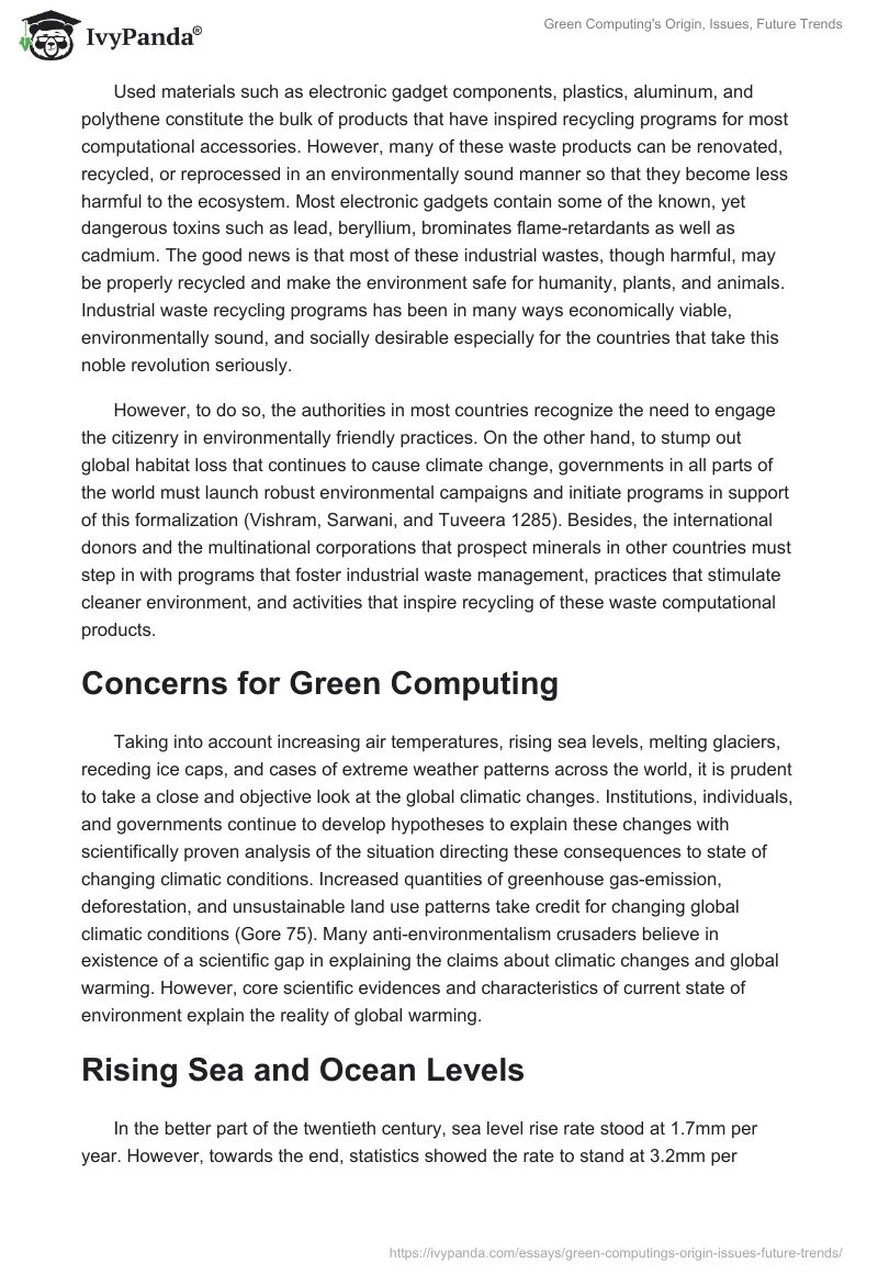 Green Computing's Origin, Issues, Future Trends. Page 3