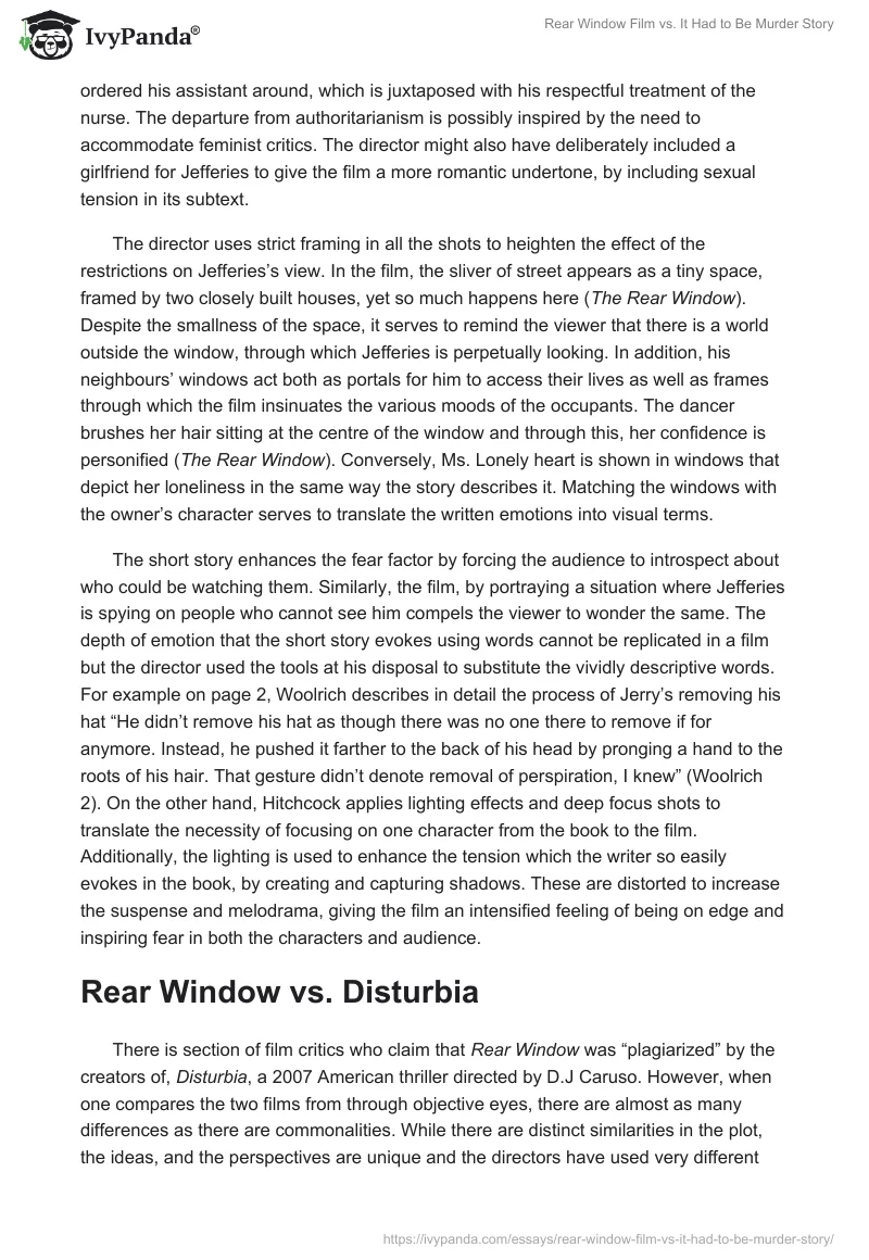 "Rear Window" Film vs. "It Had to Be Murder" Story. Page 2
