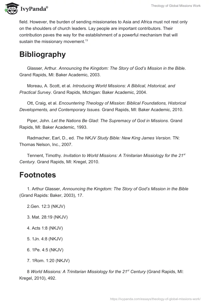 Theology of Global Missions Work. Page 5