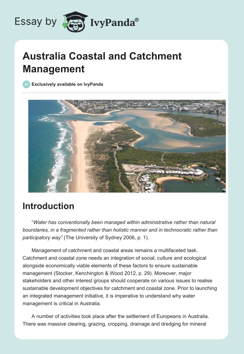 Australia Coastal and Catchment Management. Page 1