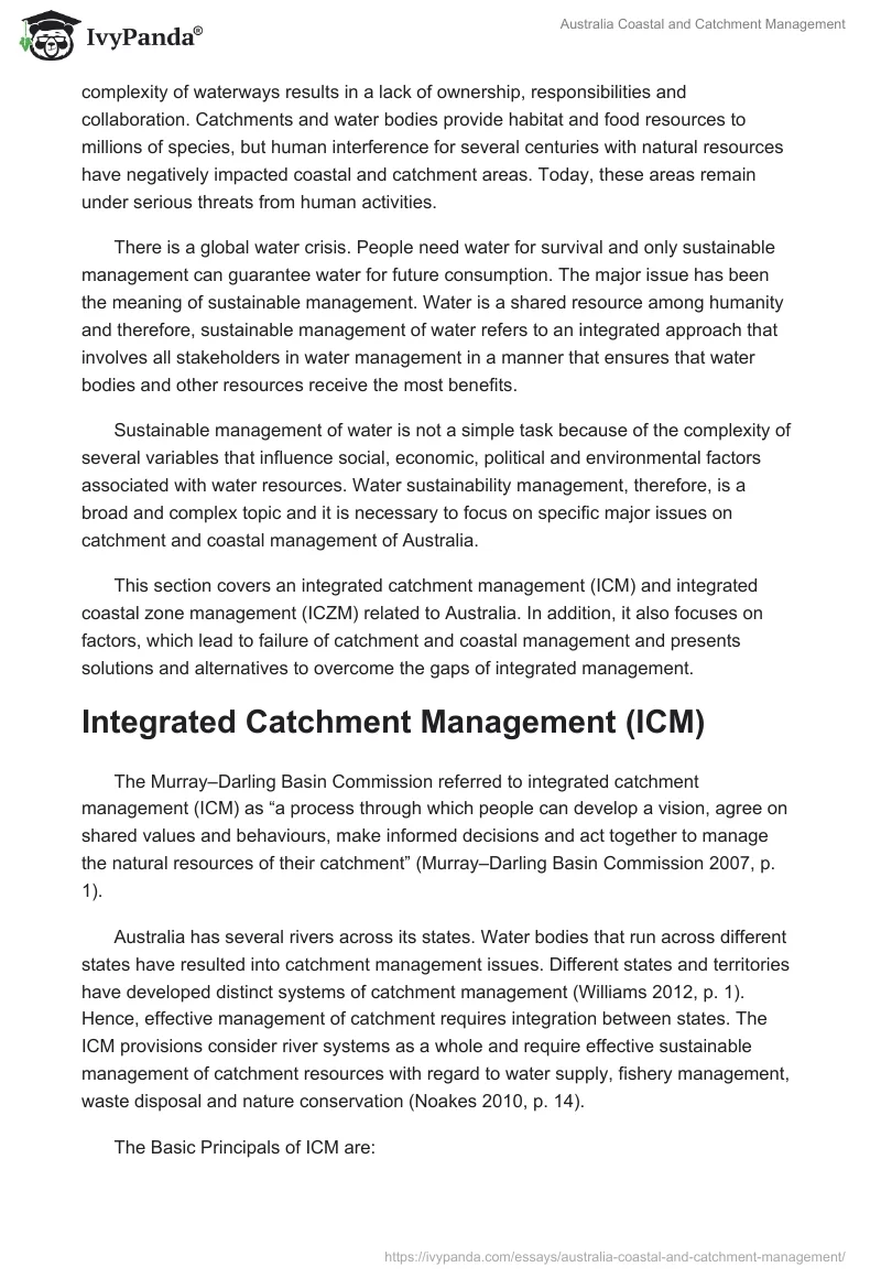 Australia Coastal and Catchment Management. Page 3