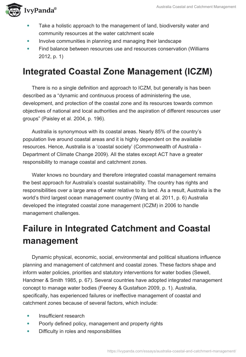 Australia Coastal and Catchment Management. Page 4
