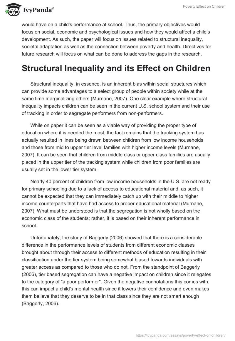 Poverty Effect on Children. Page 2