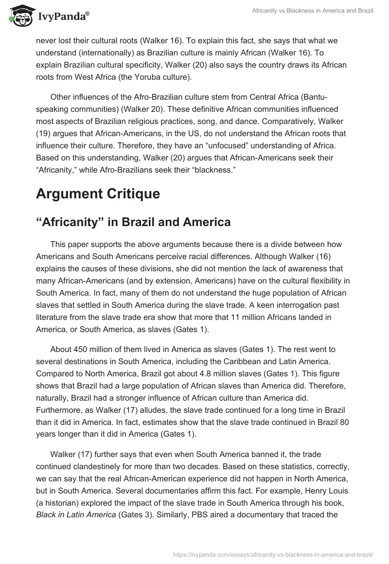 Africanity vs Blackness in America and Brazil. Page 2
