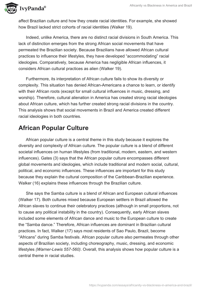 Africanity vs Blackness in America and Brazil. Page 5