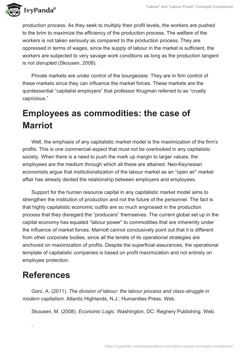 “Labour” and “Labour Power” Concepts Comparison. Page 2