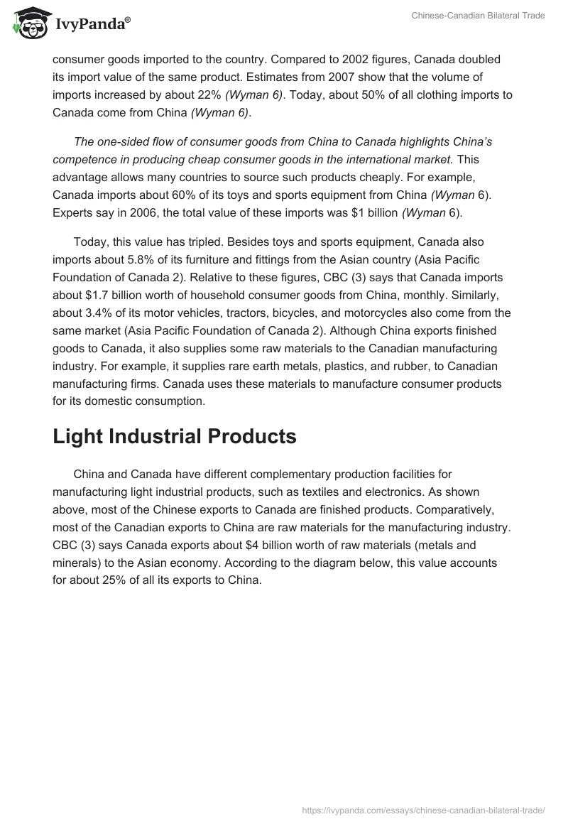 Chinese-Canadian Bilateral Trade. Page 2