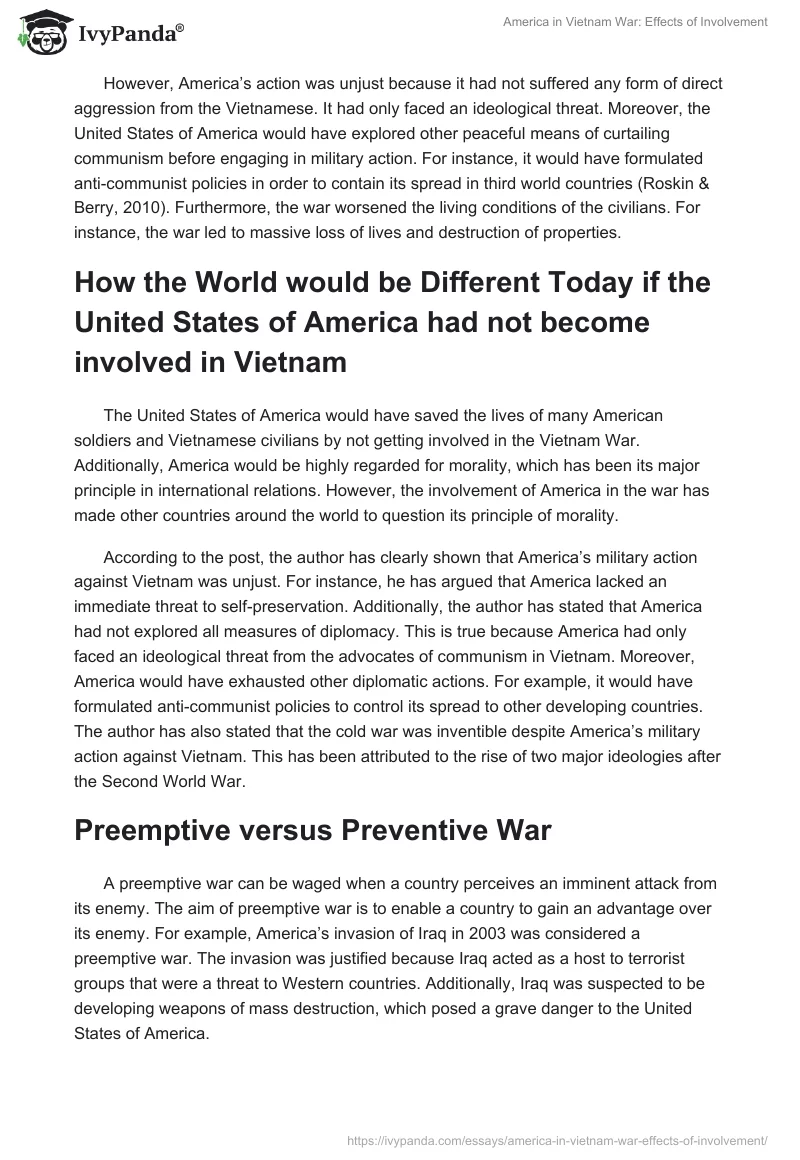 America in Vietnam War: Effects of Involvement. Page 2