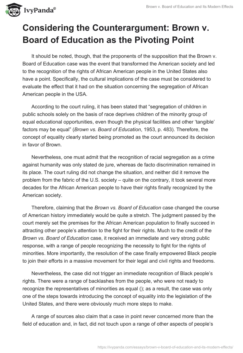 Brown v. Board of Education and Its Modern Effects. Page 3