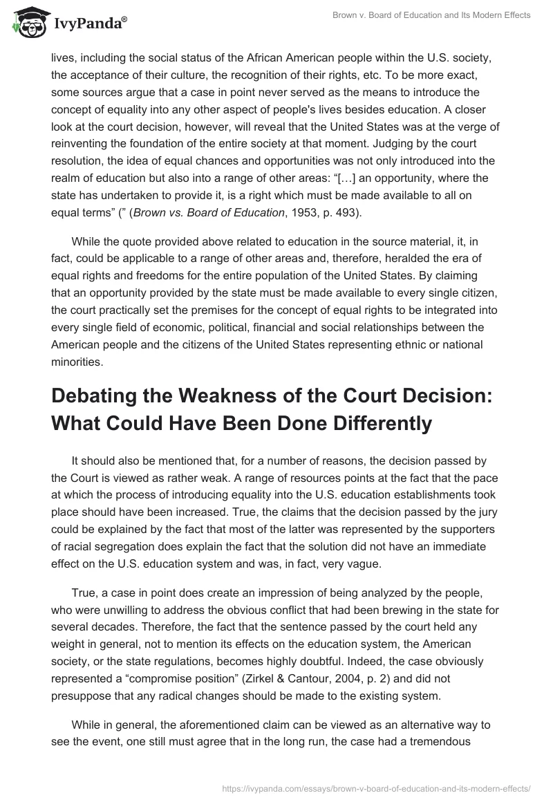 Brown v. Board of Education and Its Modern Effects. Page 4