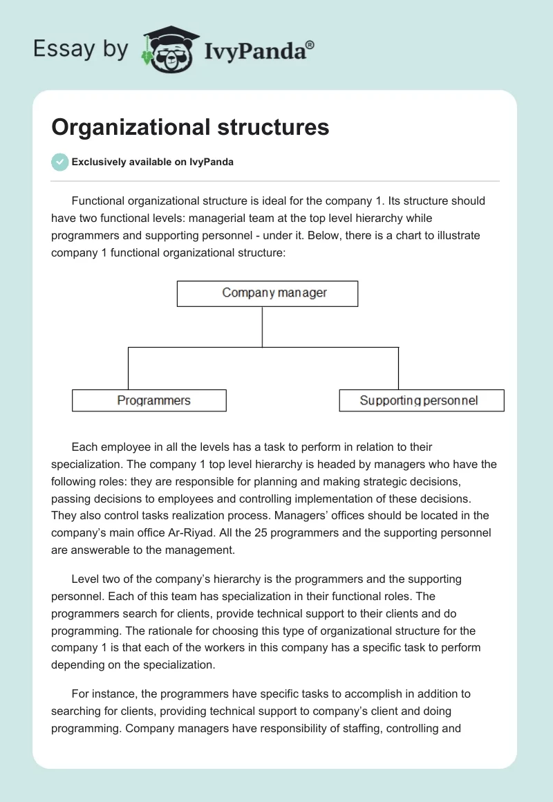 Organizational Structures. Page 1