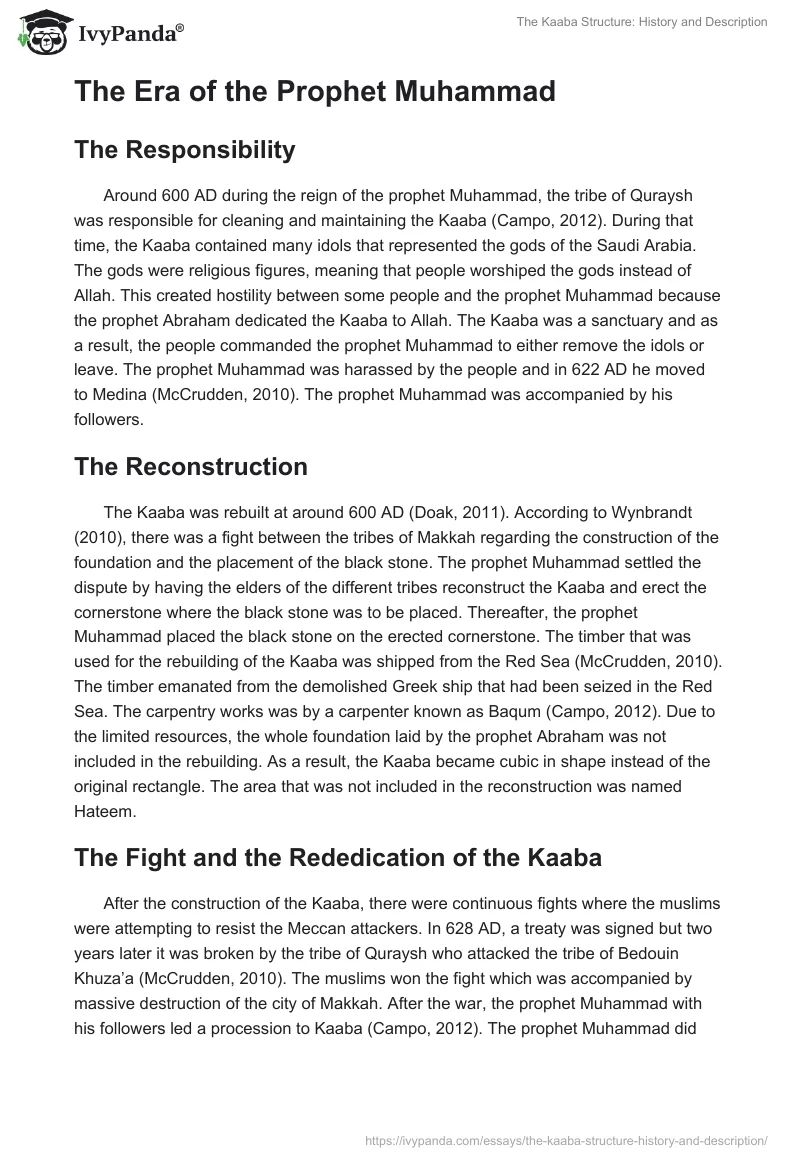 The Kaaba Structure: History and Description. Page 4