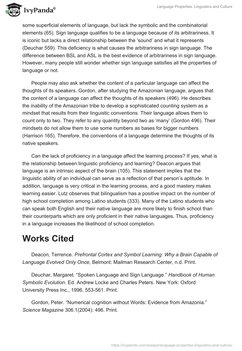 Language Properties: Linguistics and Culture. Page 2