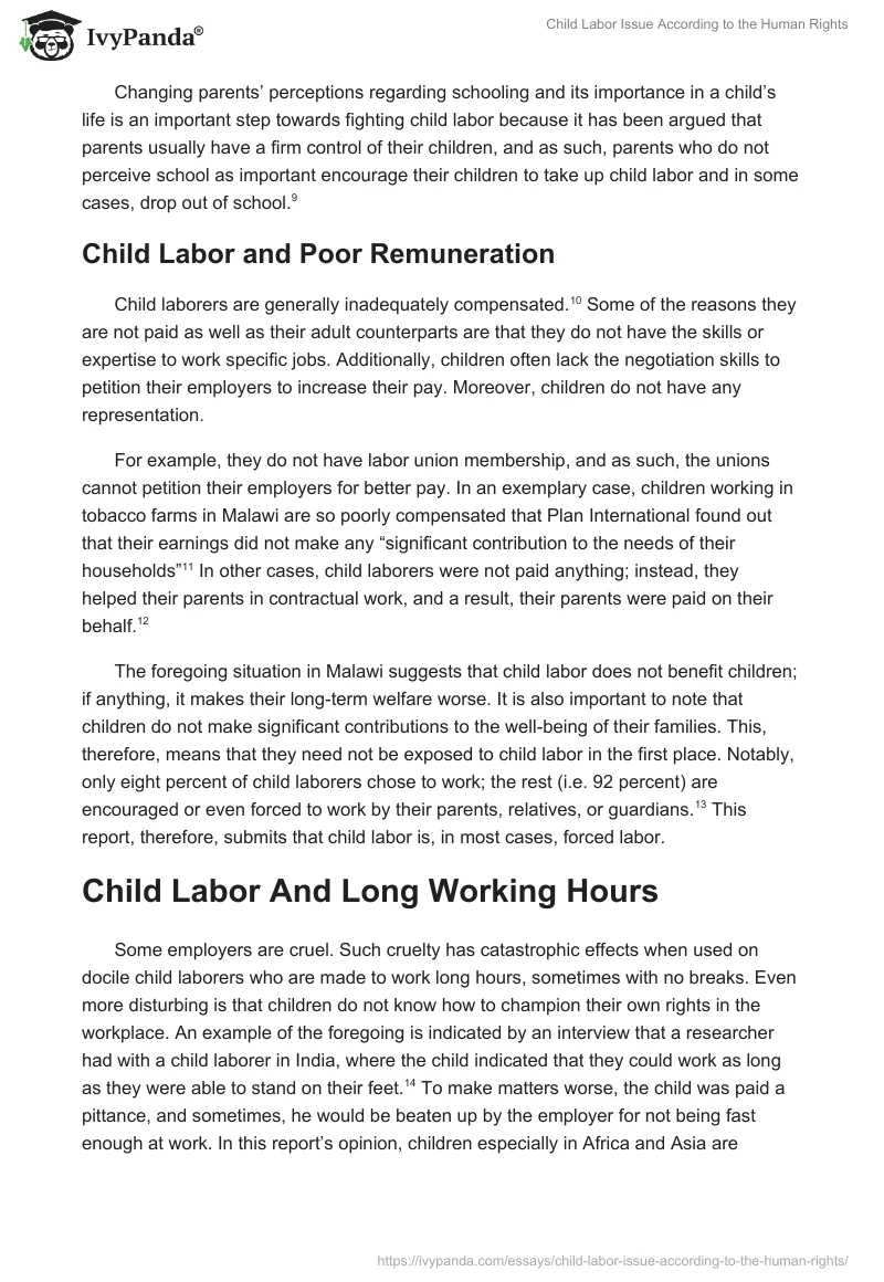 Child Labor Issue According to the Human Rights. Page 3