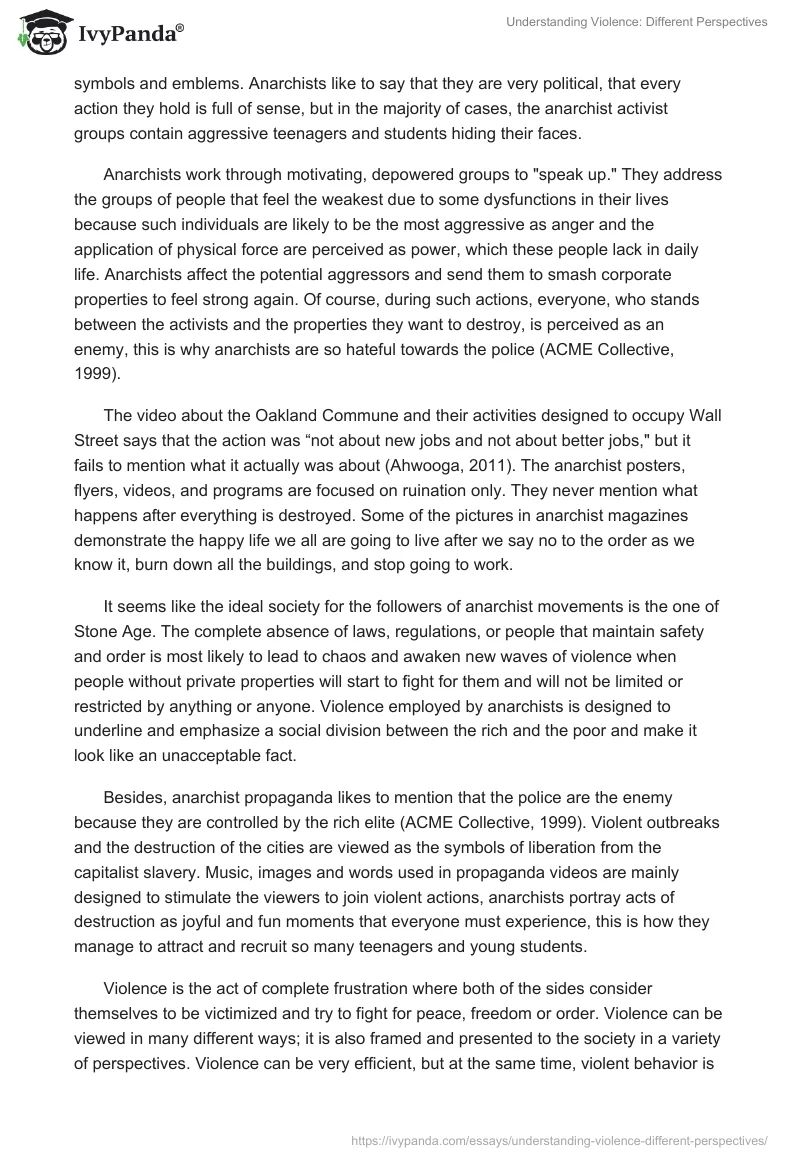 Understanding Violence: Different Perspectives. Page 3