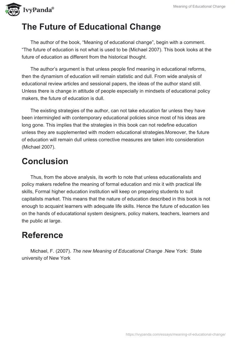 Meaning of Educational Change. Page 5