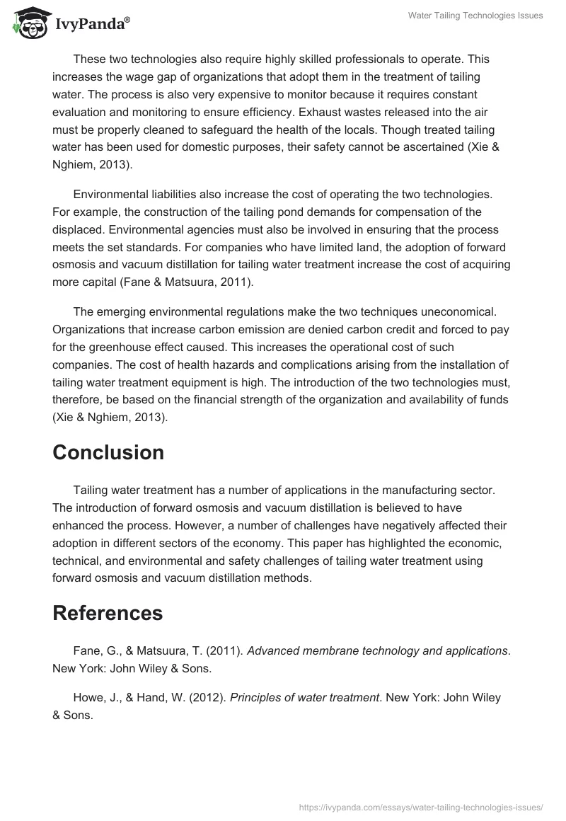 Water Tailing Technologies Issues. Page 4