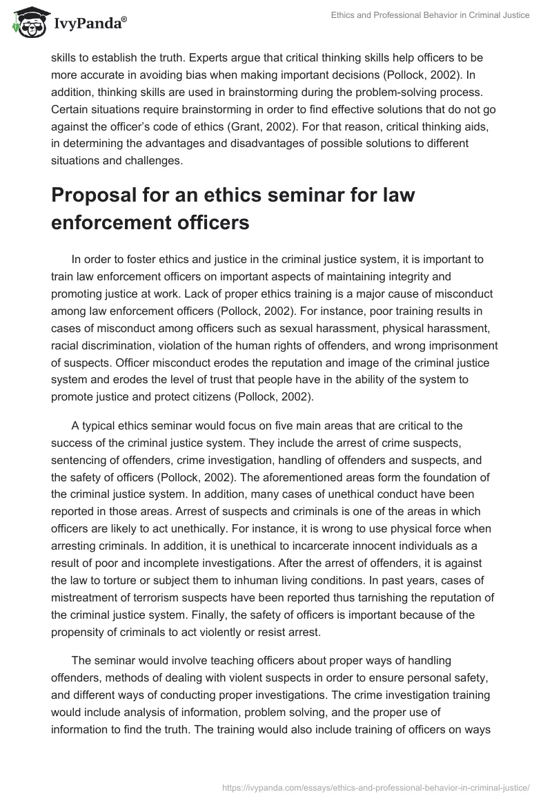 Ethics and Professional Behavior in Criminal Justice. Page 3