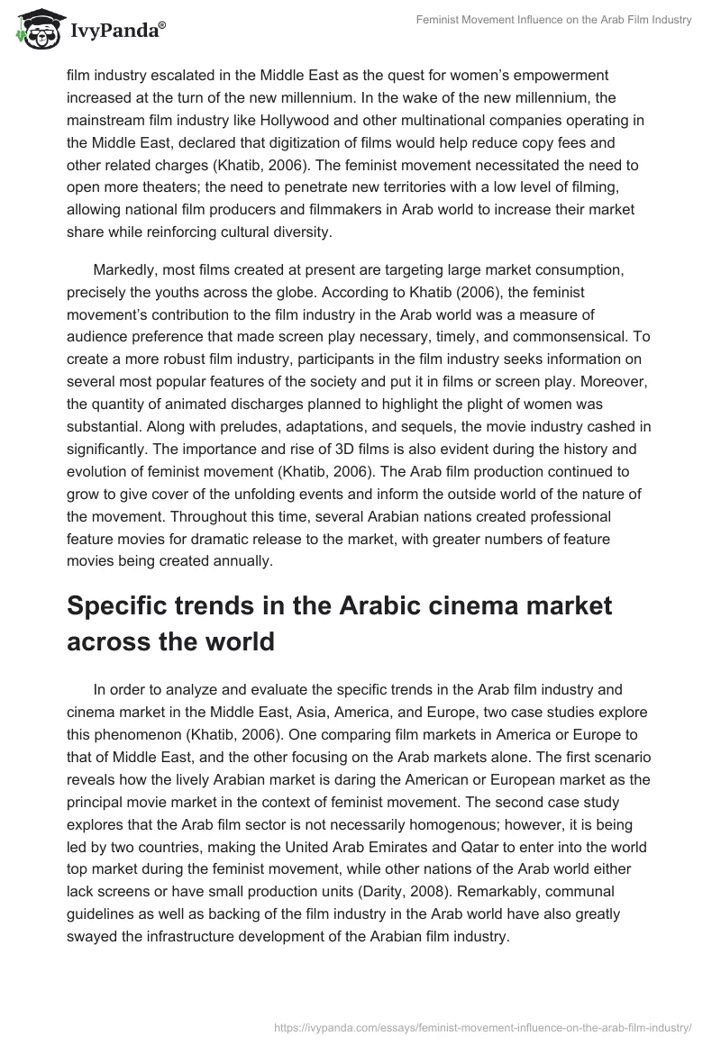 Feminist Movement Influence on the Arab Film Industry. Page 3