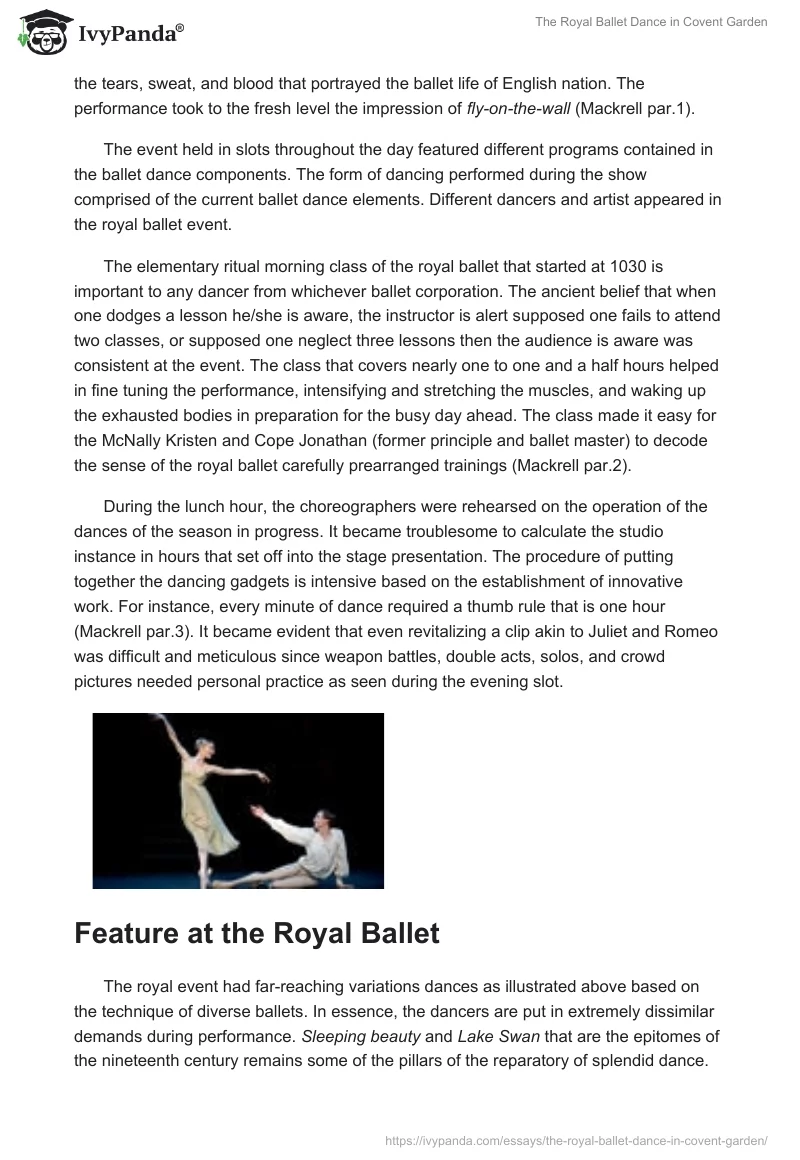 The Royal Ballet Dance in Covent Garden. Page 2