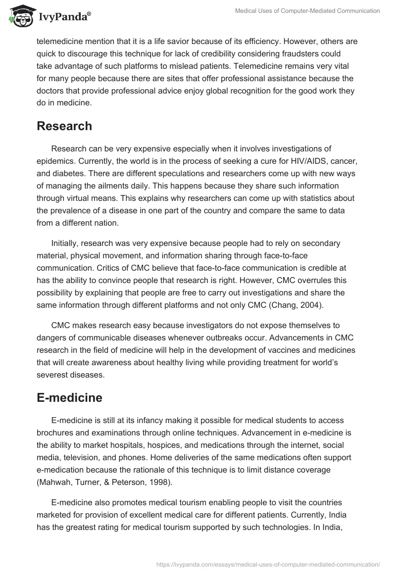 Medical Uses of Computer-Mediated Communication. Page 3