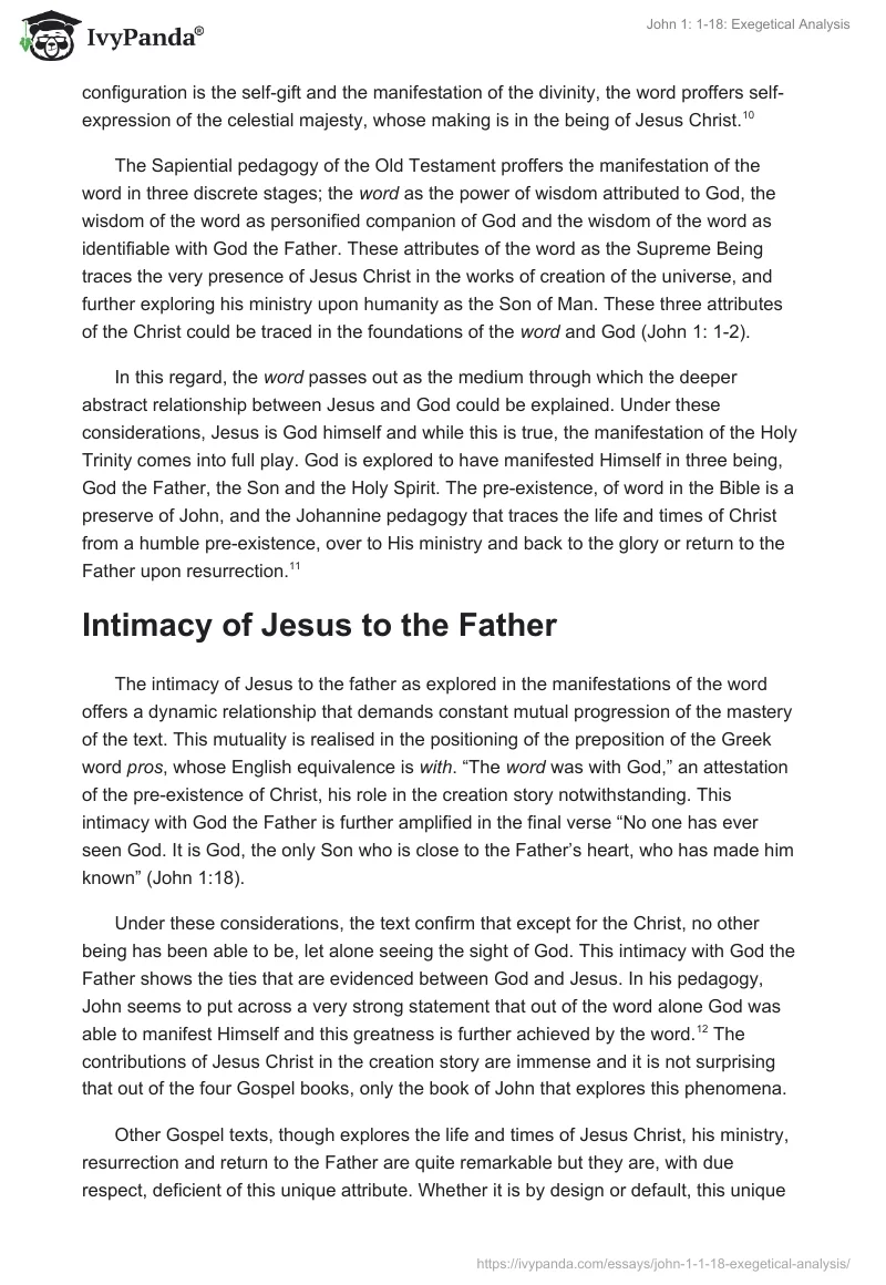 John 1: 1-18: Exegetical Analysis. Page 4