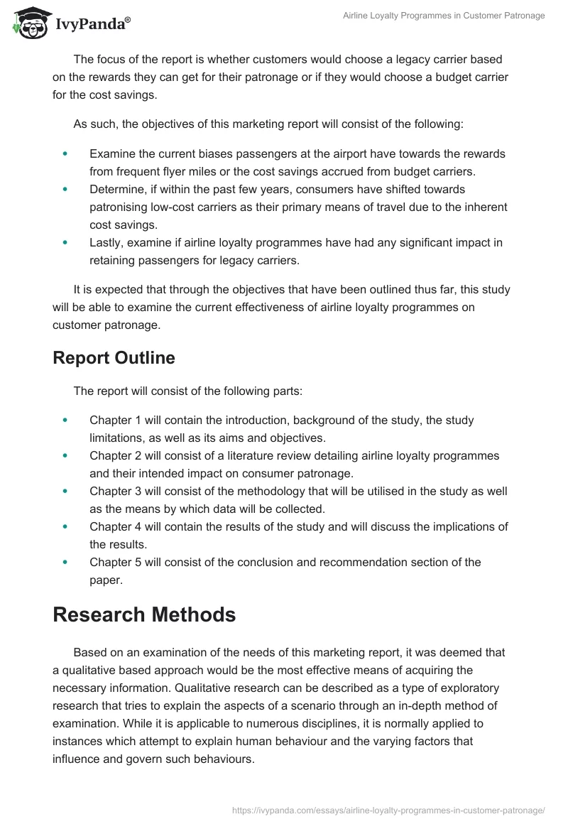 Airline Loyalty Programmes in Customer Patronage. Page 4