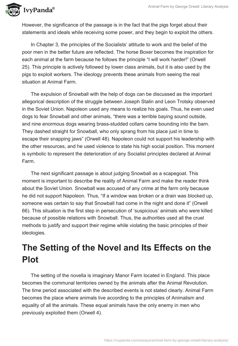 Animal Farm by George Orwell: Literary Analysis. Page 3