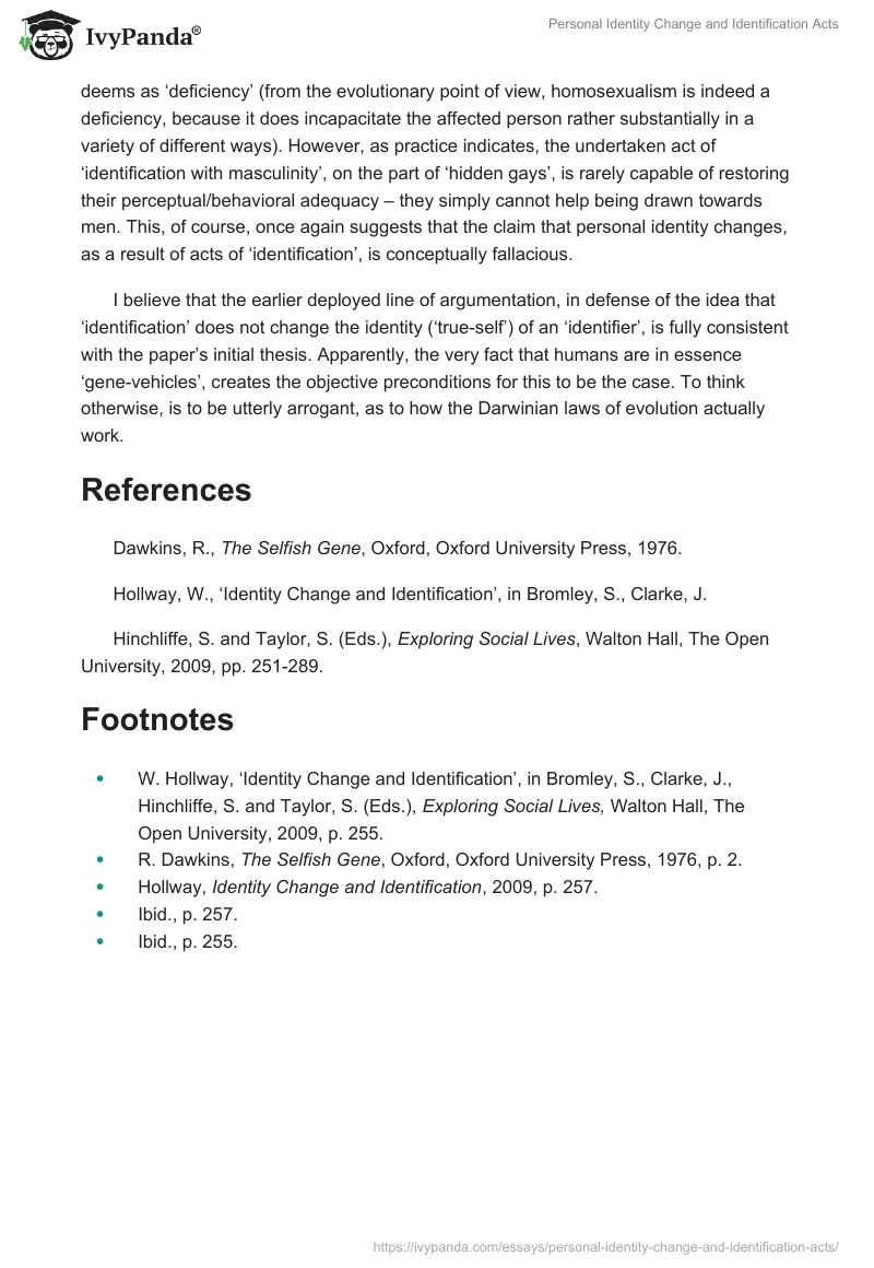 Personal Identity Change and Identification Acts. Page 4