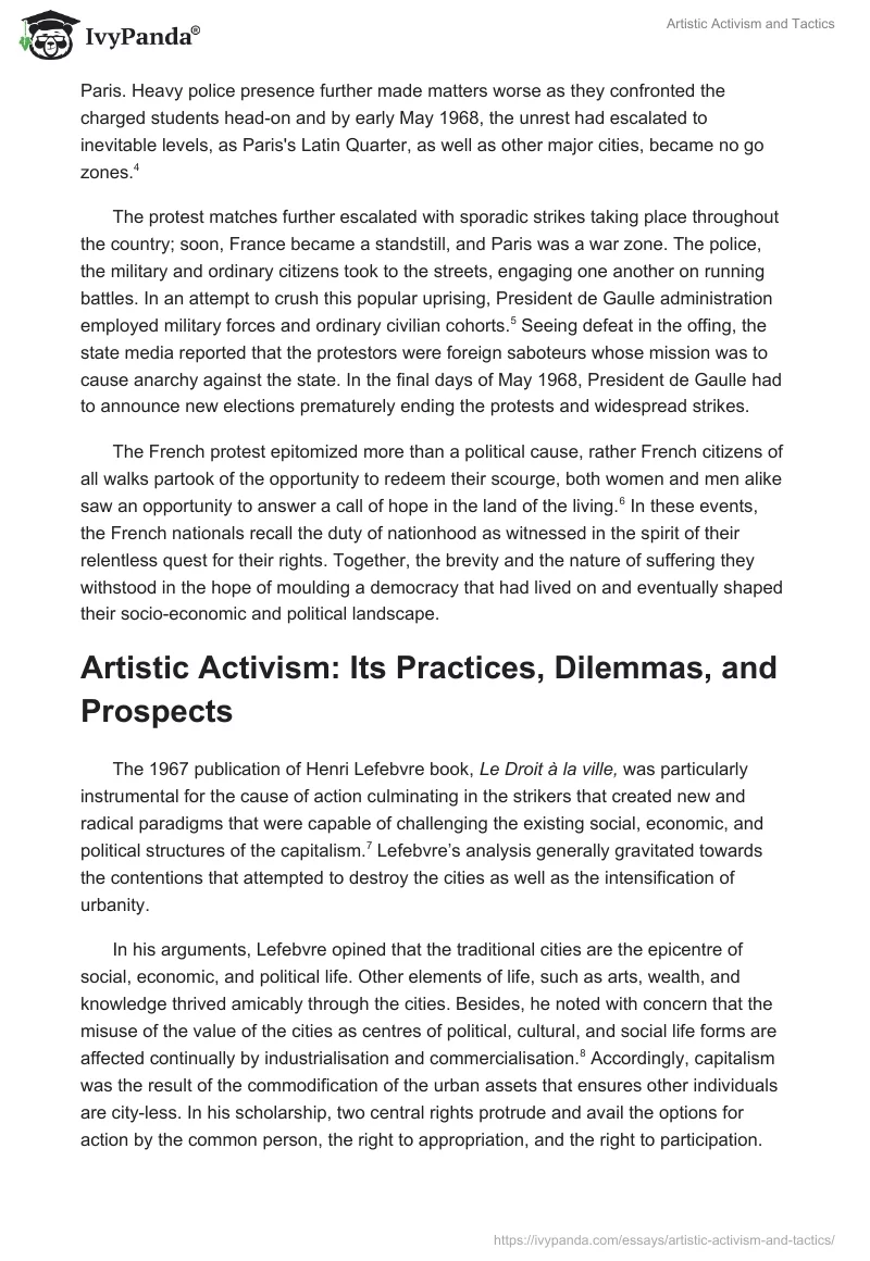 Artistic Activism and Tactics. Page 2