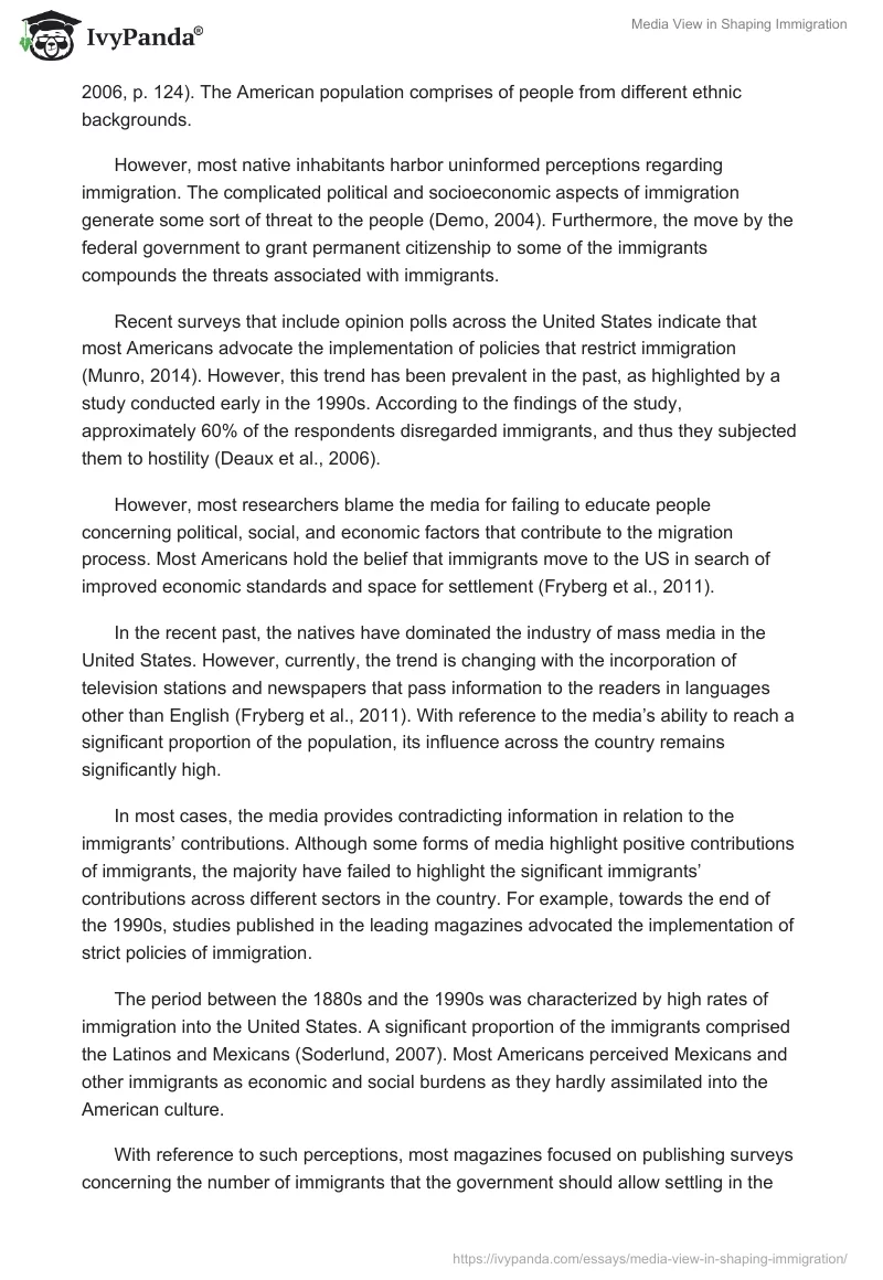 Media View in Shaping Immigration. Page 2