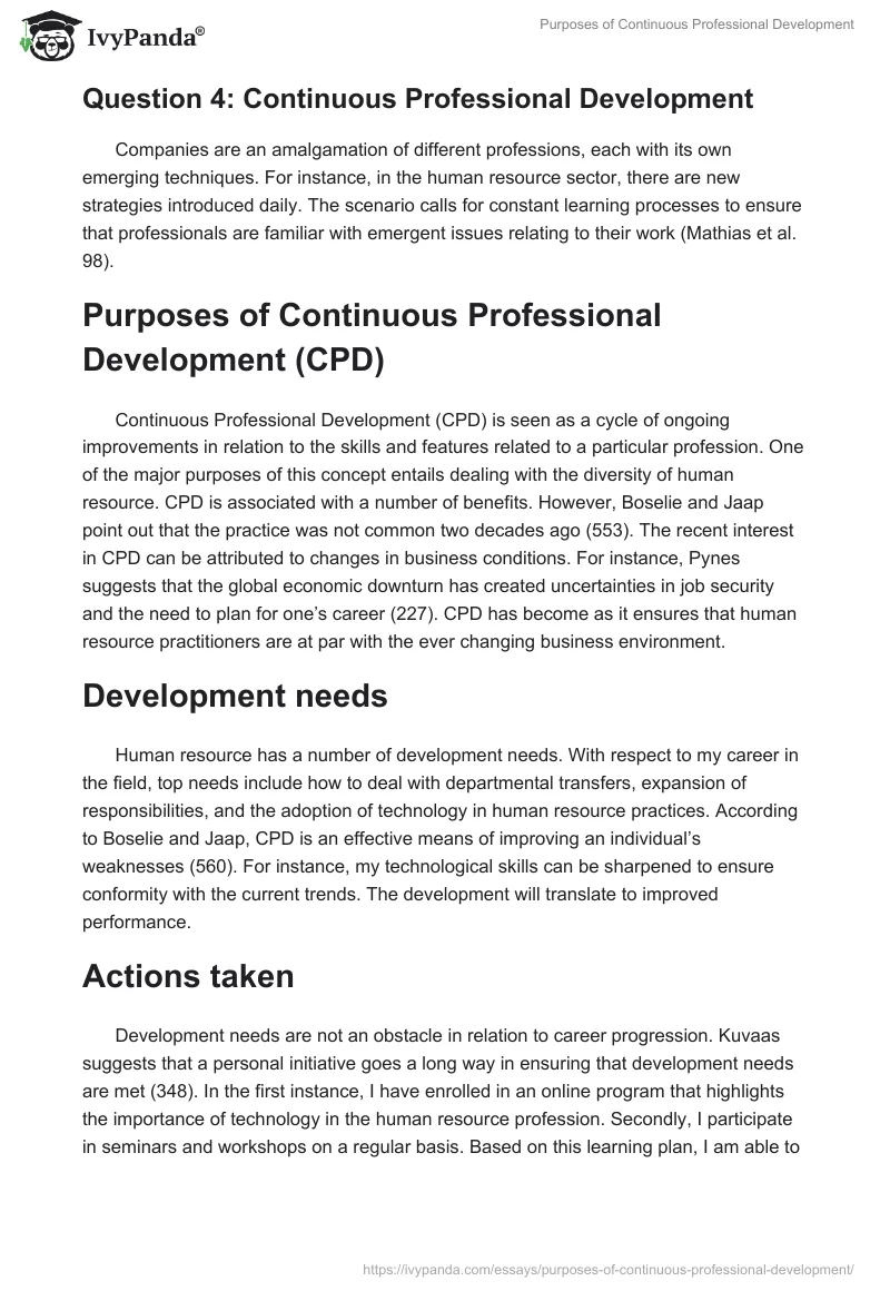 Purposes of Continuous Professional Development. Page 5